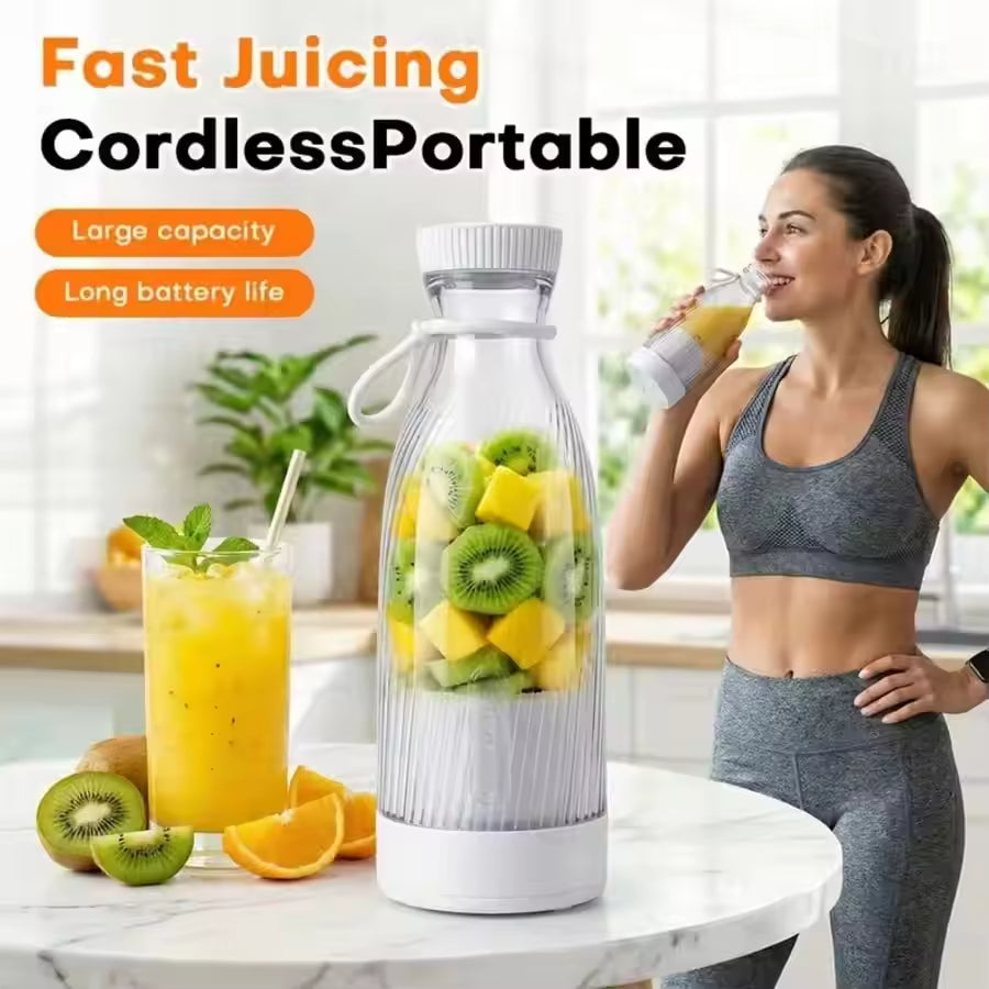 2-in-1 Portable Blender & Juicer – 500ml USB Rechargeable